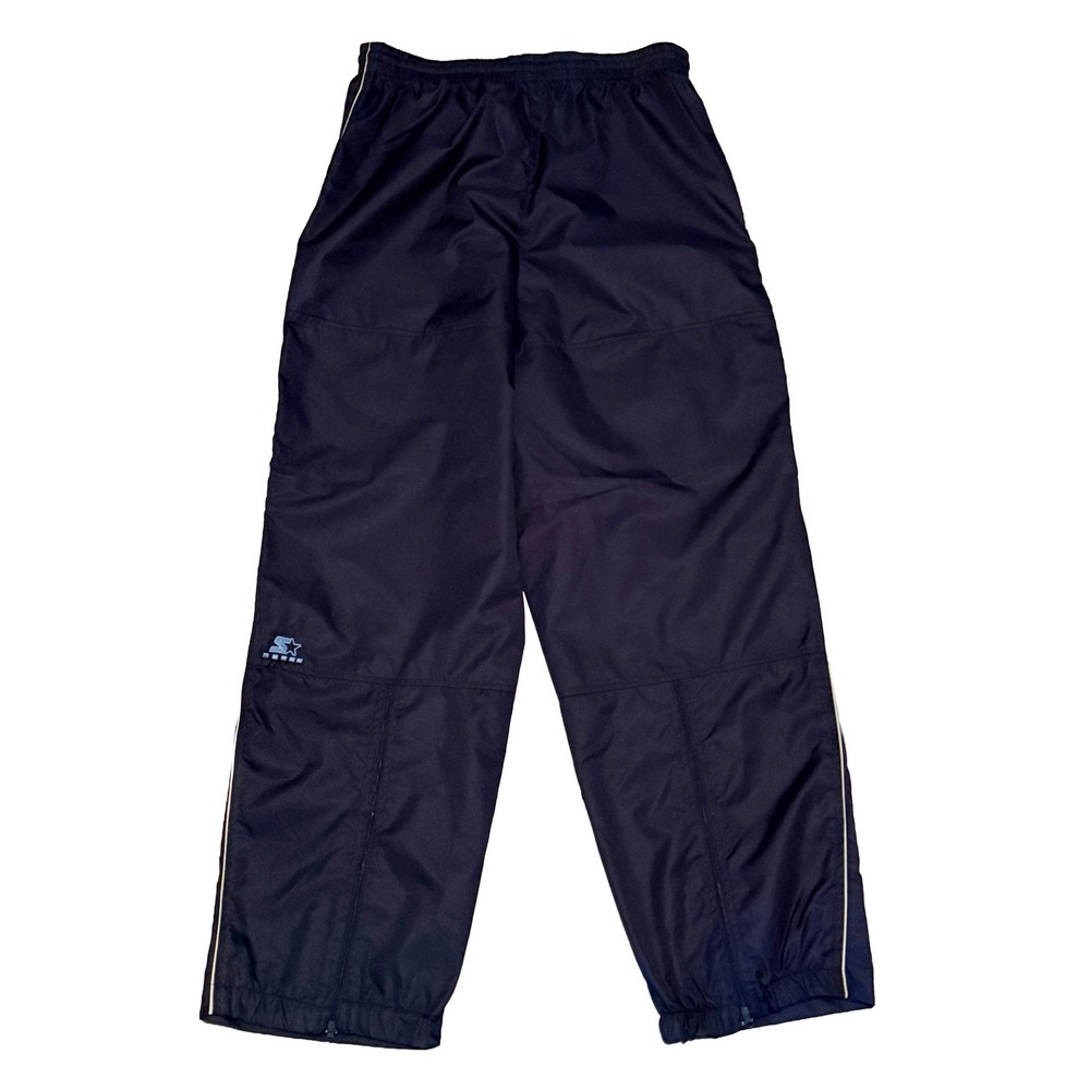 Starter Track Pants Mens Medium Navy Blue Ripstop Zipper Leg 1971 Logo Joggers - Picture 4 of 8